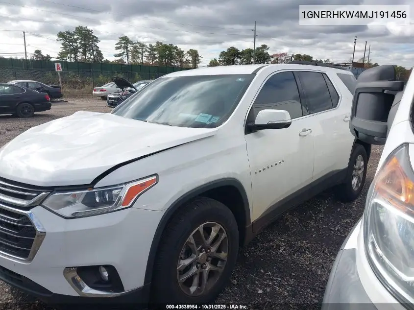 1GNERHKW4MJ191456 2021 Chevrolet Traverse Fwd Lt Leather