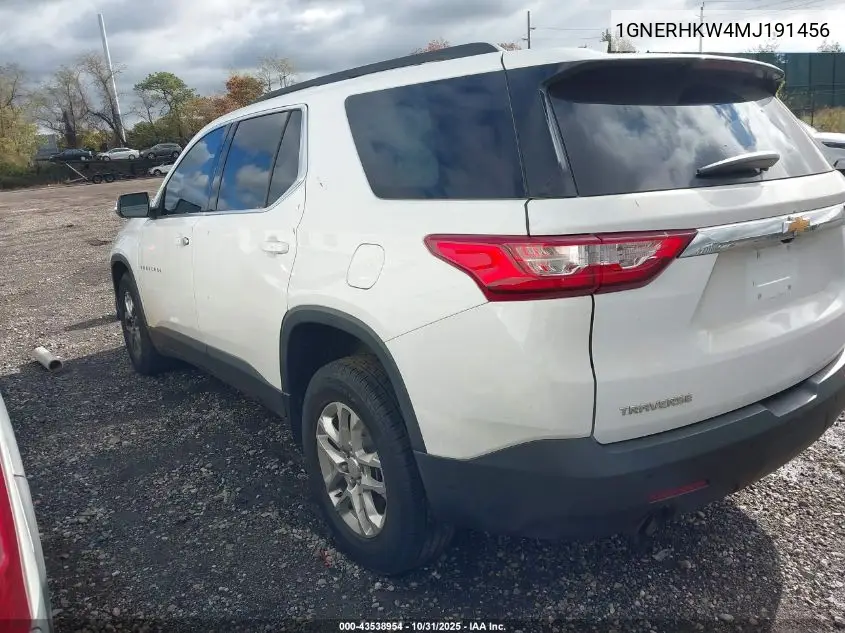 1GNERHKW4MJ191456 2021 Chevrolet Traverse Fwd Lt Leather