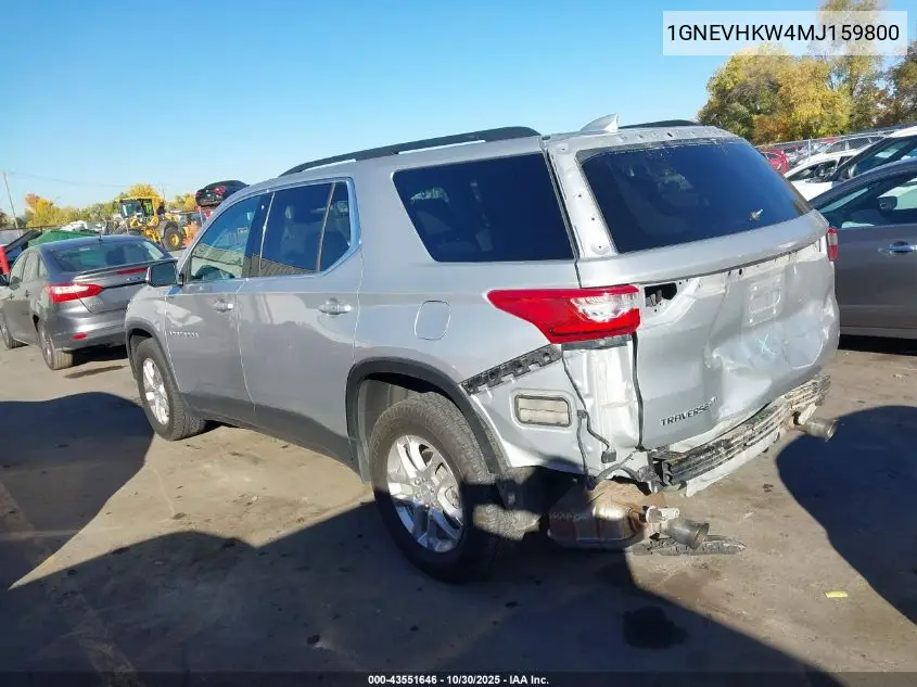 1GNEVHKW4MJ159800 2021 Chevrolet Traverse Awd Lt Leather