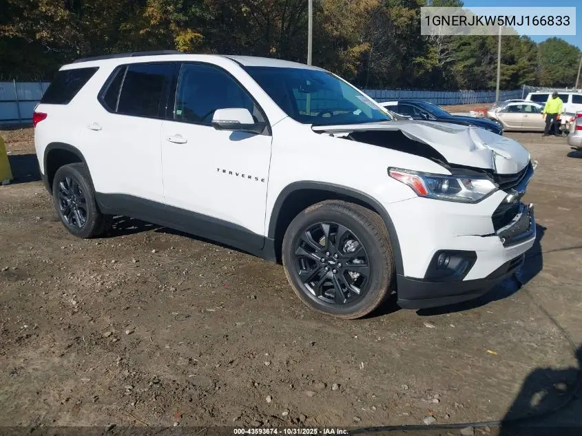 1GNERJKW5MJ166833 2021 Chevrolet Traverse Fwd Rs