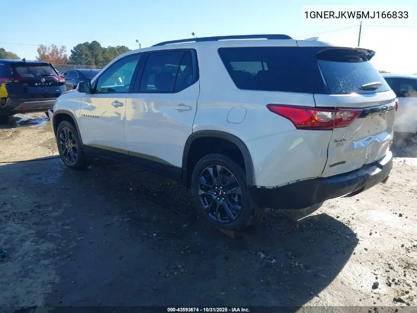 1GNERJKW5MJ166833 2021 Chevrolet Traverse Fwd Rs