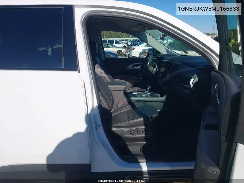 1GNERJKW5MJ166833 2021 Chevrolet Traverse Fwd Rs