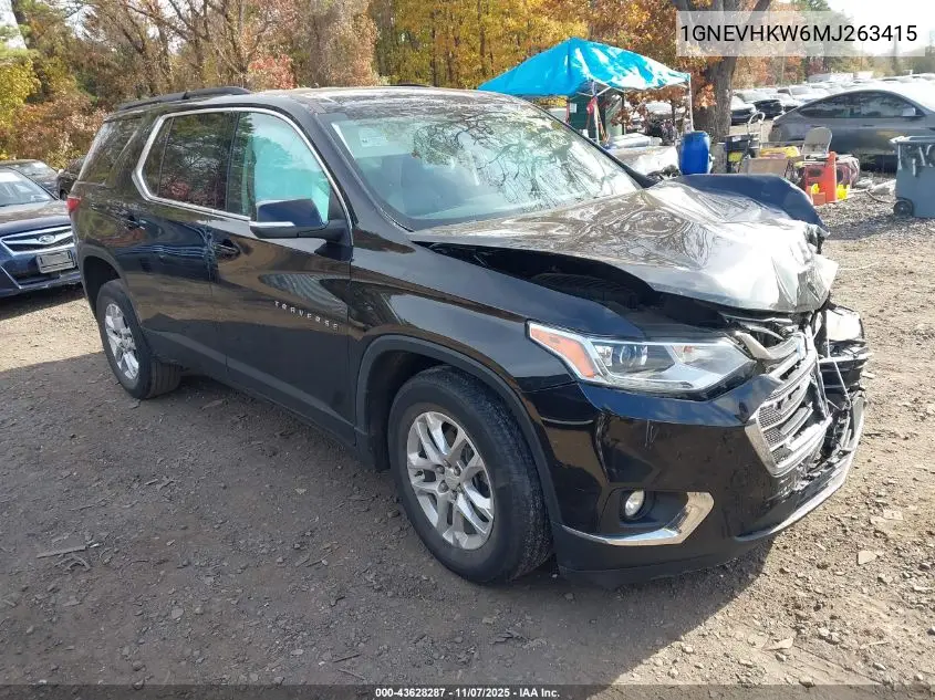 1GNEVHKW6MJ263415 2021 Chevrolet Traverse Awd Lt Leather