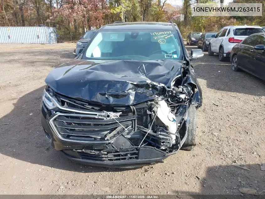 1GNEVHKW6MJ263415 2021 Chevrolet Traverse Awd Lt Leather