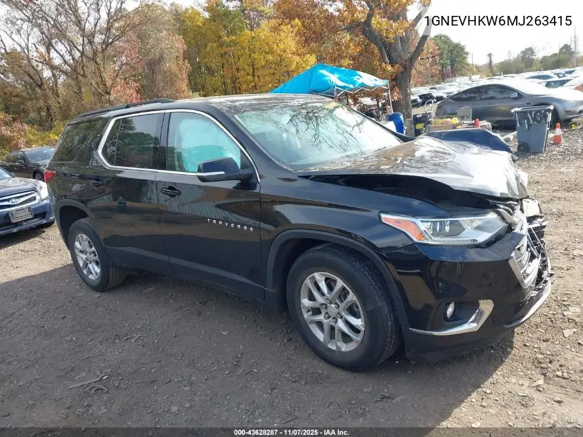 1GNEVHKW6MJ263415 2021 Chevrolet Traverse Awd Lt Leather