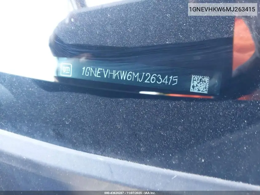1GNEVHKW6MJ263415 2021 Chevrolet Traverse Awd Lt Leather