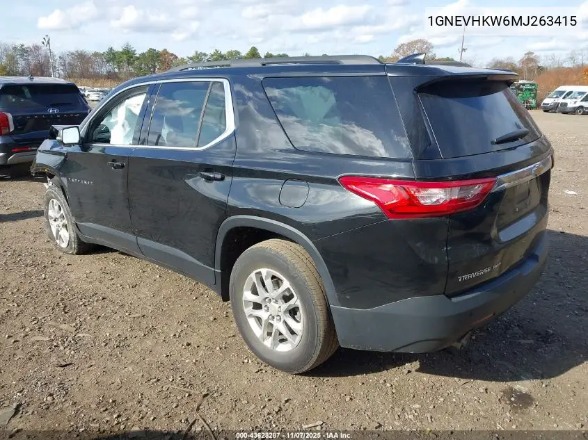 1GNEVHKW6MJ263415 2021 Chevrolet Traverse Awd Lt Leather