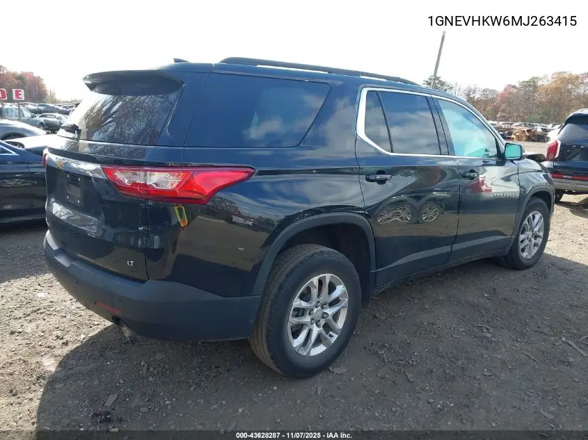 1GNEVHKW6MJ263415 2021 Chevrolet Traverse Awd Lt Leather
