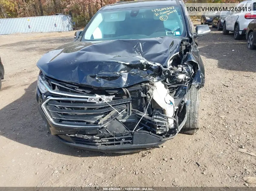 1GNEVHKW6MJ263415 2021 Chevrolet Traverse Awd Lt Leather