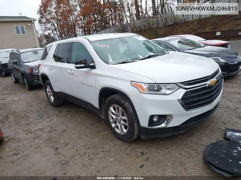 1GNEVHKWXMJ246813 2021 Chevrolet Traverse Awd Lt Leather