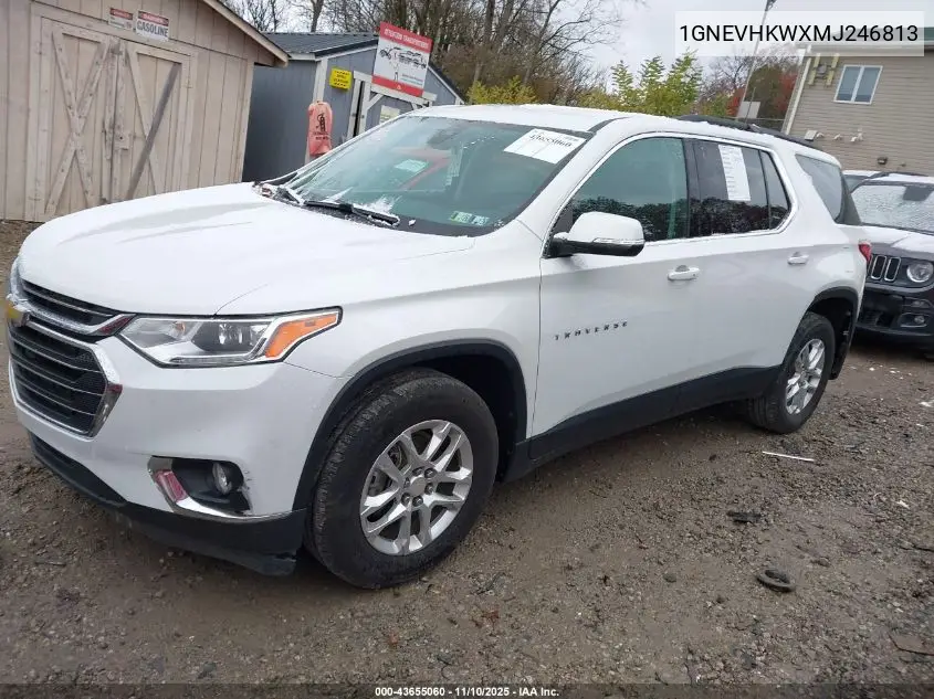 1GNEVHKWXMJ246813 2021 Chevrolet Traverse Awd Lt Leather