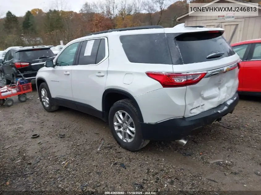 1GNEVHKWXMJ246813 2021 Chevrolet Traverse Awd Lt Leather