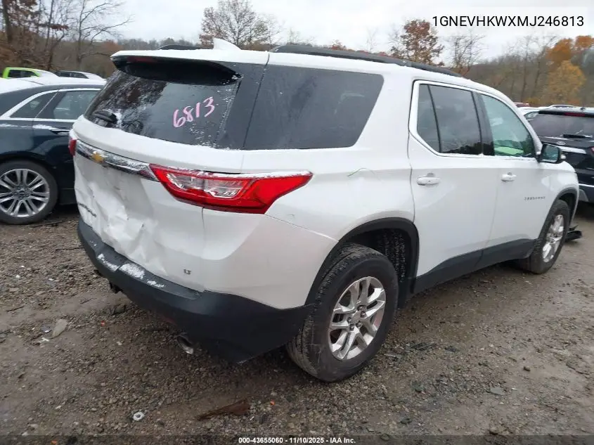 1GNEVHKWXMJ246813 2021 Chevrolet Traverse Awd Lt Leather