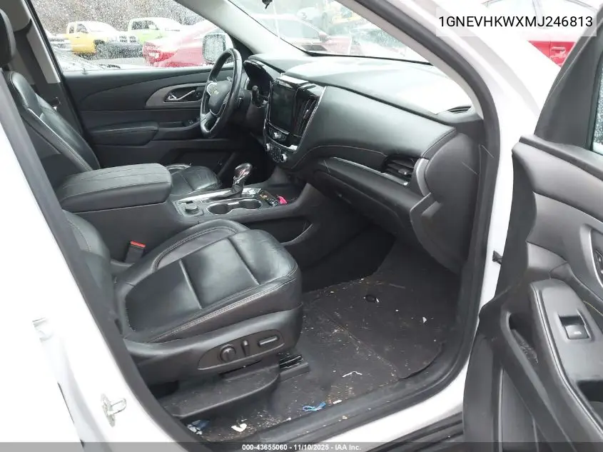 1GNEVHKWXMJ246813 2021 Chevrolet Traverse Awd Lt Leather