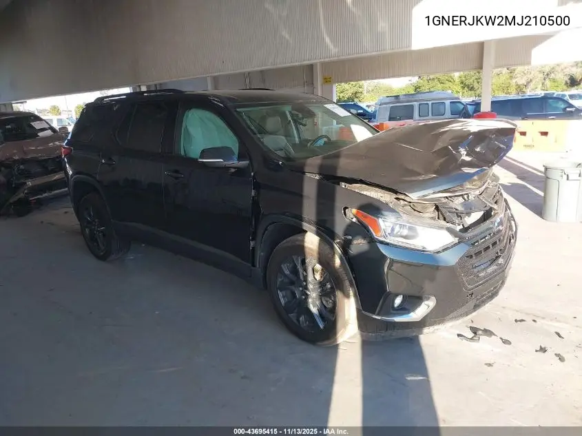 1GNERJKW2MJ210500 2021 Chevrolet Traverse Fwd Rs