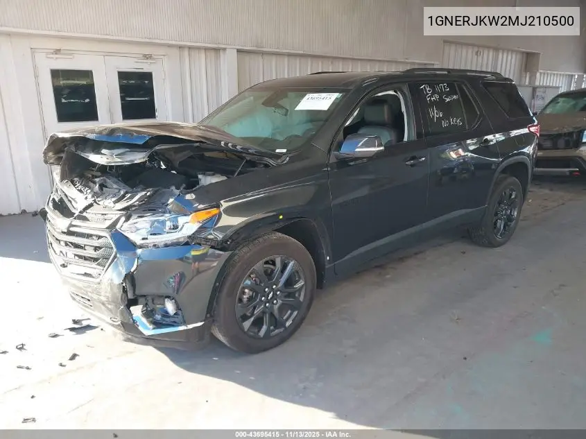 1GNERJKW2MJ210500 2021 Chevrolet Traverse Fwd Rs