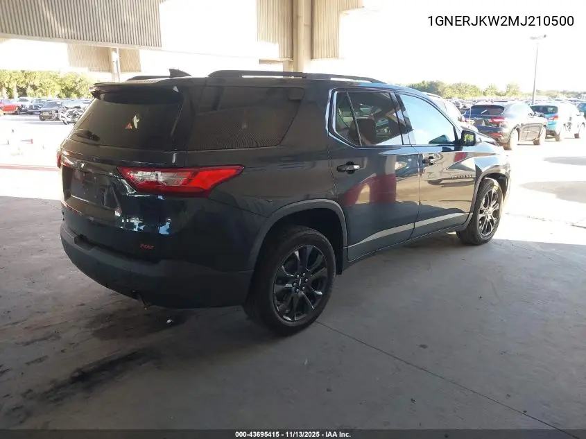 1GNERJKW2MJ210500 2021 Chevrolet Traverse Fwd Rs