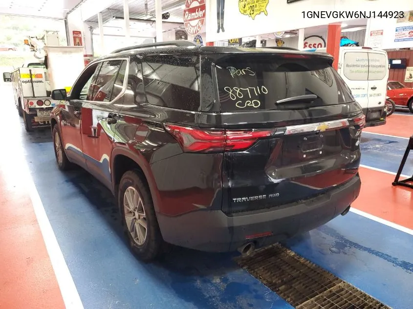 1GNEVGKW6NJ144923 2022 Chevrolet Traverse Lt