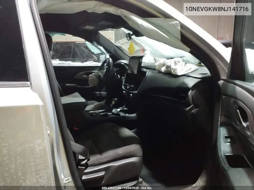 1GNEVGKW8NJ141716 2022 Chevrolet Traverse Awd Lt Cloth