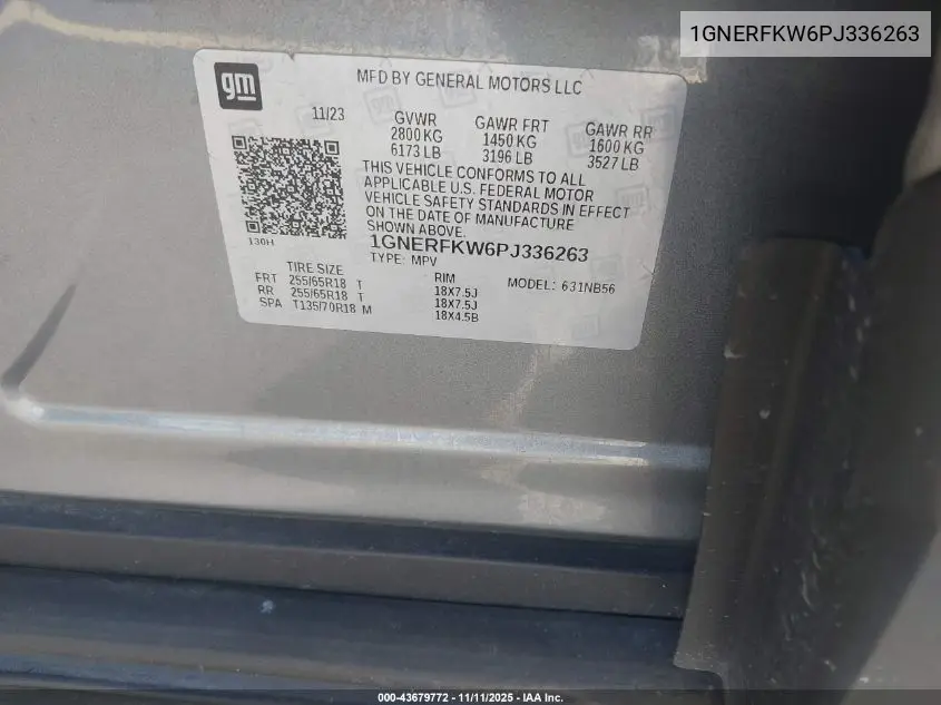1GNERFKW6PJ336263 2023 Chevrolet Traverse Fwd Ls