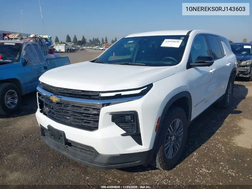 1GNEREKS0RJ143603 2024 Chevrolet Traverse Fwd Ls