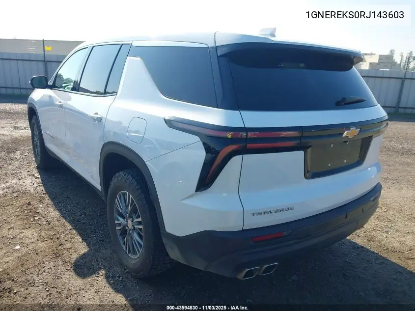 1GNEREKS0RJ143603 2024 Chevrolet Traverse Fwd Ls