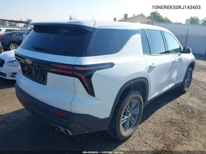1GNEREKS0RJ143603 2024 Chevrolet Traverse Fwd Ls