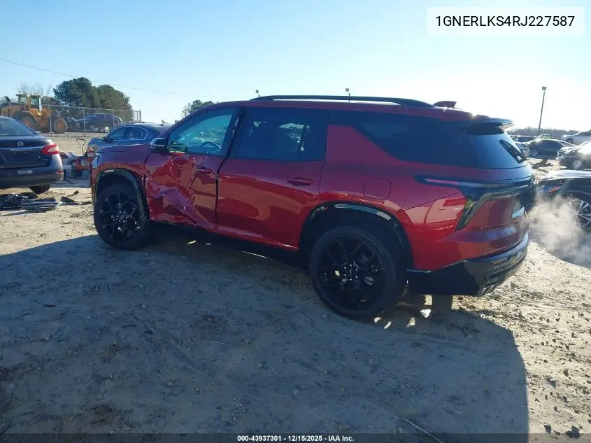 1GNERLKS4RJ227587 2024 Chevrolet Traverse Fwd Rs
