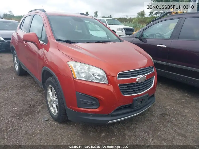 3GNCJSSB5FL110310 2015 Chevrolet Trax 2Lt