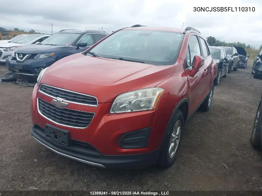 3GNCJSSB5FL110310 2015 Chevrolet Trax 2Lt