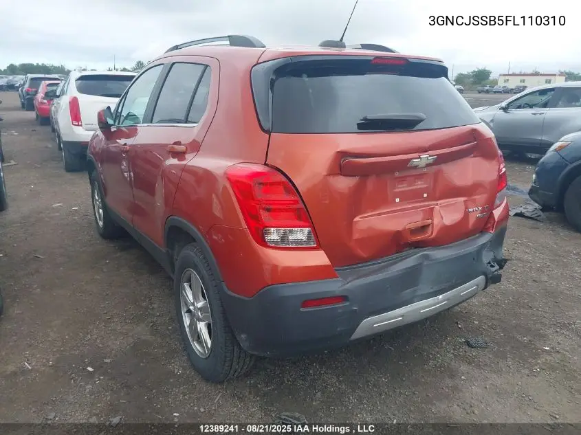 3GNCJSSB5FL110310 2015 Chevrolet Trax 2Lt