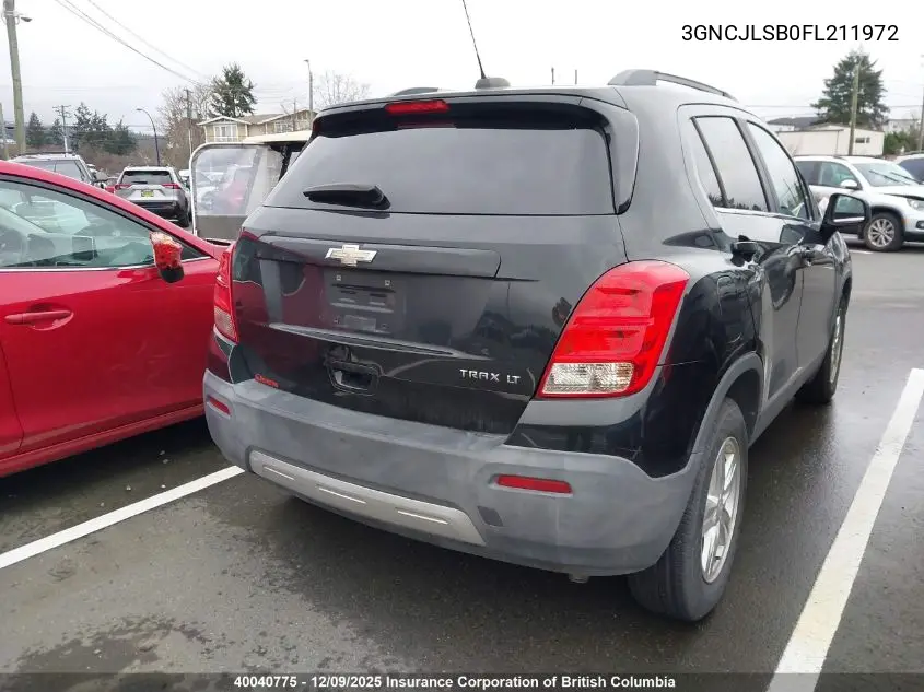 3GNCJLSB0FL211972 2015 Chevrolet Trax