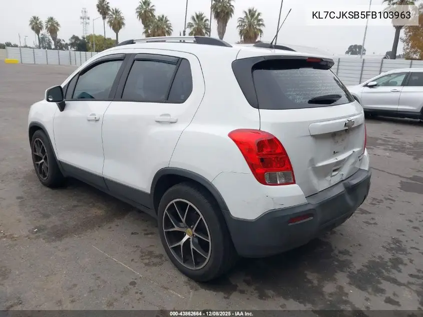 KL7CJKSB5FB103963 2015 Chevrolet Trax 1Ls