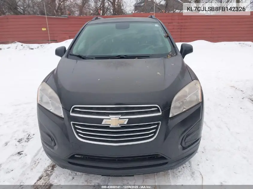 KL7CJLSB8FB142326 2015 Chevrolet Trax Lt