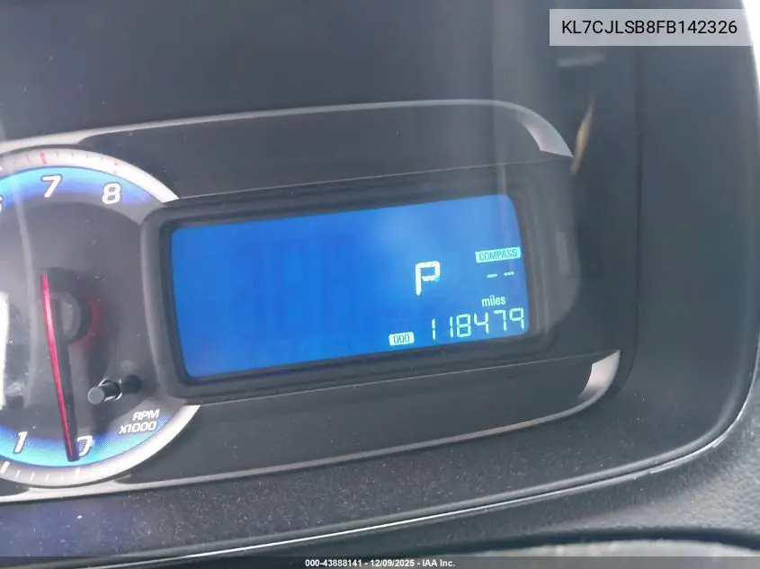 KL7CJLSB8FB142326 2015 Chevrolet Trax Lt