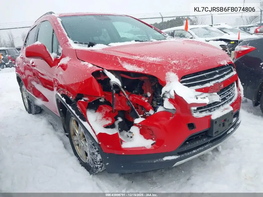 KL7CJRSB6FB074806 2015 Chevrolet Trax Lt