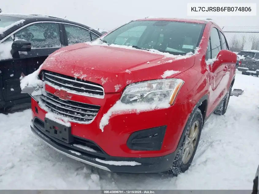 KL7CJRSB6FB074806 2015 Chevrolet Trax Lt