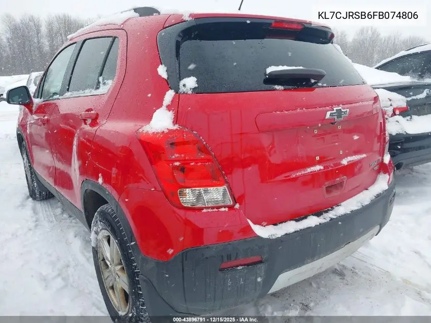 KL7CJRSB6FB074806 2015 Chevrolet Trax Lt
