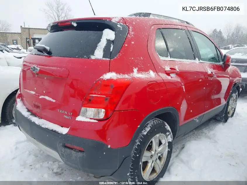 KL7CJRSB6FB074806 2015 Chevrolet Trax Lt