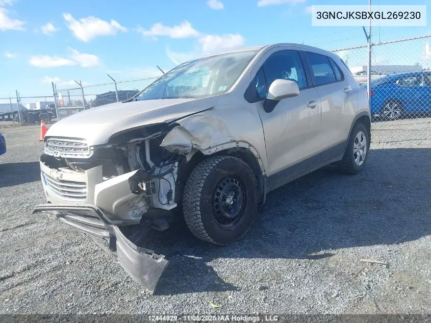 3GNCJKSBXGL269230 2016 Chevrolet Trax Ls