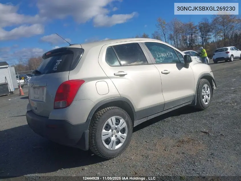 3GNCJKSBXGL269230 2016 Chevrolet Trax Ls
