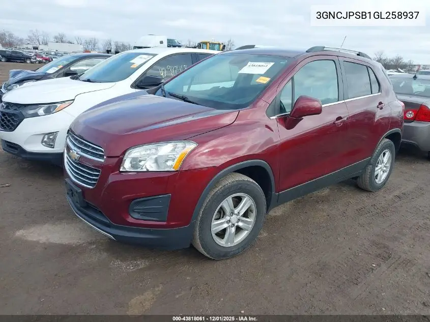 3GNCJPSB1GL258937 2016 Chevrolet Trax Lt