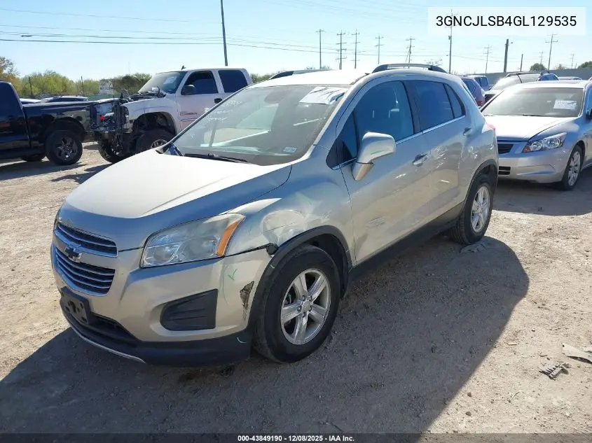 3GNCJLSB4GL129535 2016 Chevrolet Trax Lt