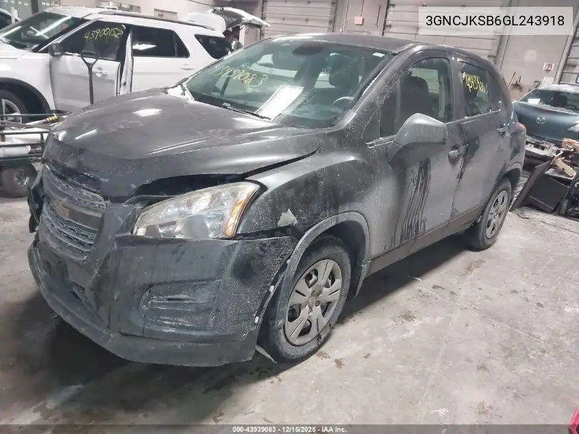 3GNCJKSB6GL243918 2016 Chevrolet Trax 1Ls