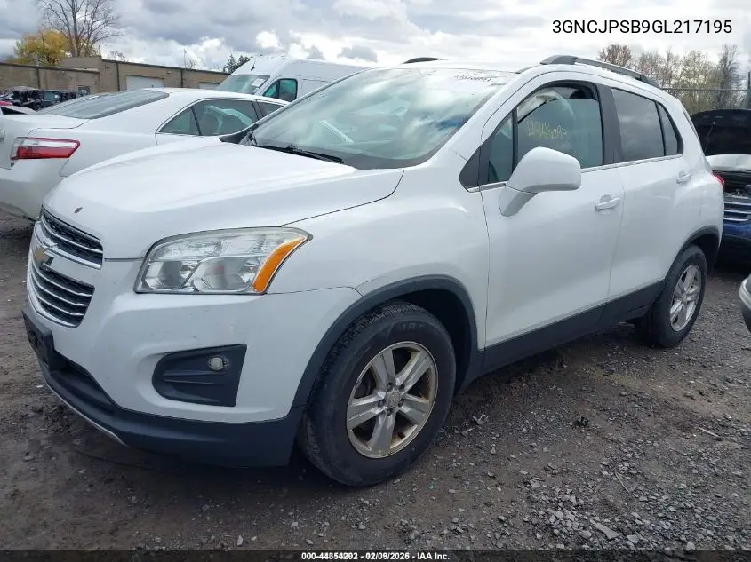 3GNCJPSB9GL217195 2016 Chevrolet Trax Lt