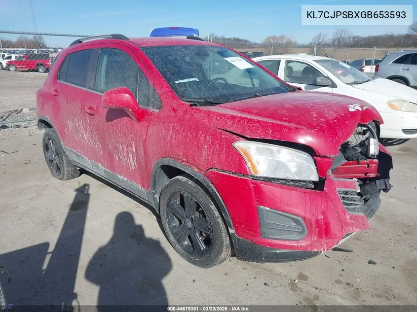 KL7CJPSBXGB653593 2016 Chevrolet Trax Lt