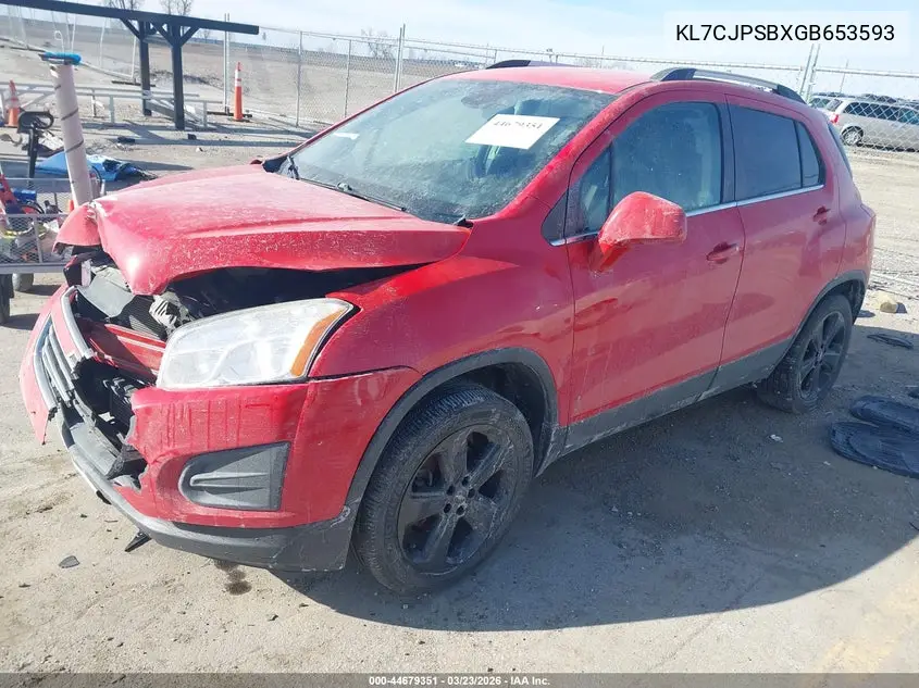 KL7CJPSBXGB653593 2016 Chevrolet Trax Lt