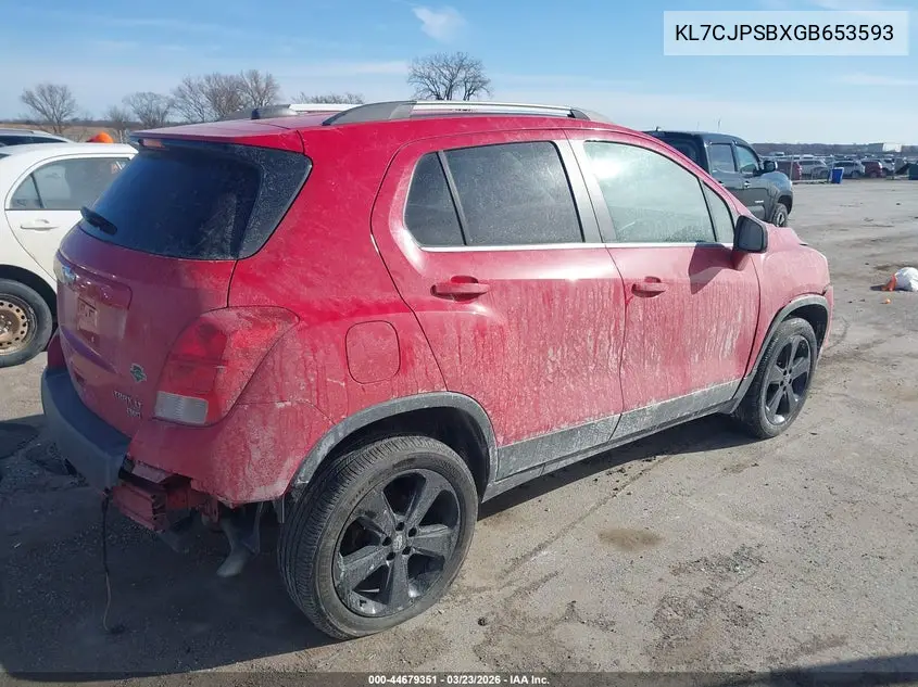 KL7CJPSBXGB653593 2016 Chevrolet Trax Lt