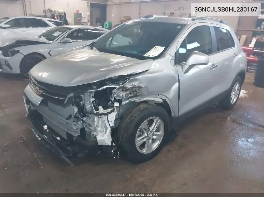 3GNCJLSB0HL230167 2017 Chevrolet Trax Lt