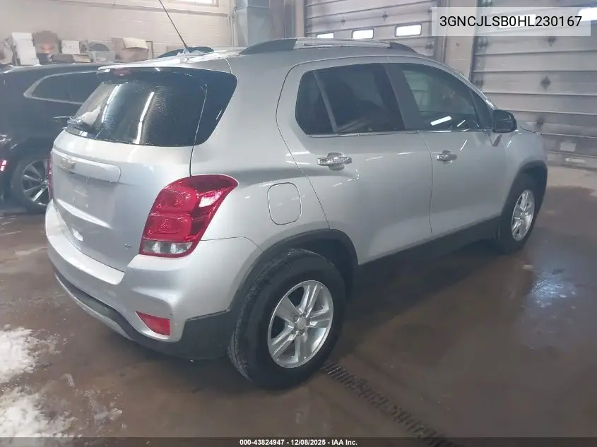 3GNCJLSB0HL230167 2017 Chevrolet Trax Lt